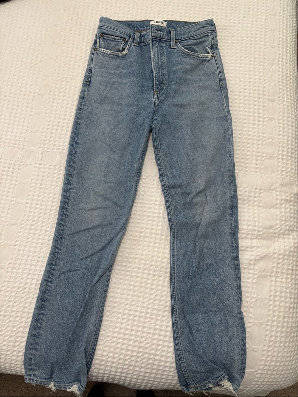 Agolde Light Blue High-Rise Straight Jeans
